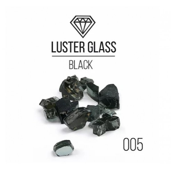 Стеклянная крошка LusterGlass Premium, Black, 500гр
